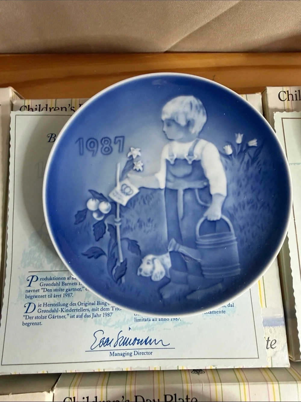 Lot of 7 Vintage Bing & Grondahl Children’s Day Plates 1985-1993 W/ Boxes
